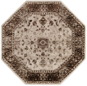 Cream 6' x 6' Rushmore Octagon Area Rug 55% Polypropylene & 45% Polyester Durable Quality Carpet for Indoor Home Decorating for Sale at Rug Engine