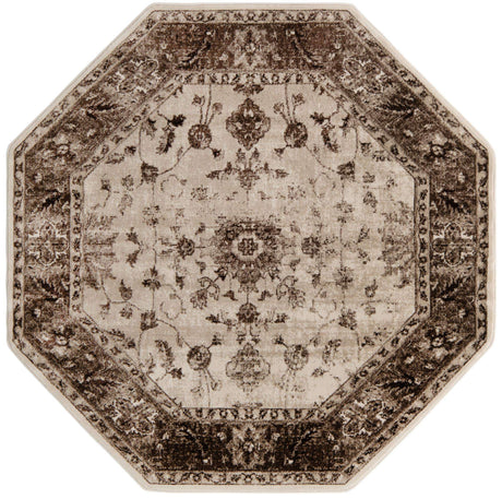 Cream 6' x 6' Rushmore Octagon Area Rug 55% Polypropylene & 45% Polyester Durable Quality Carpet for Indoor Home Decorating for Sale at Rug Engine