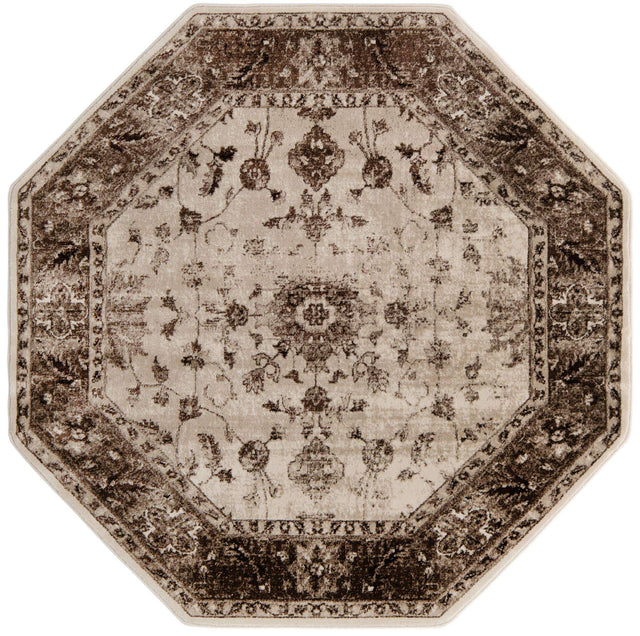 Cream 6' x 6' Rushmore Octagon Area Rug 55% Polypropylene & 45% Polyester Durable Quality Carpet for Indoor Home Decorating for Sale at Rug Engine