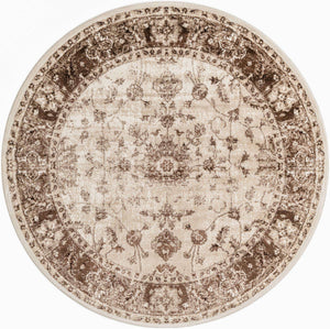 Cream 6' x 6' Rushmore Round Area Rug 55% Polypropylene & 45% Polyester Durable Quality Carpet for Indoor Home Decorating for Sale at Rug Engine
