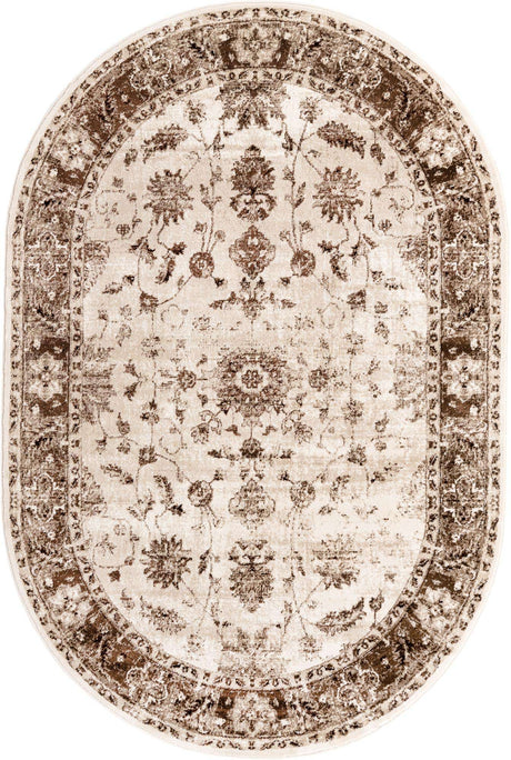 Cream 6' x 9' Rushmore Oval Area Rug 55% Polypropylene & 45% Polyester Durable Quality Carpet for Indoor Home Decorating for Sale at Rug Engine