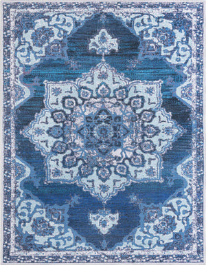 Navy Blue 10' 6 x 13' Renaissance Washable Rectangle Rug