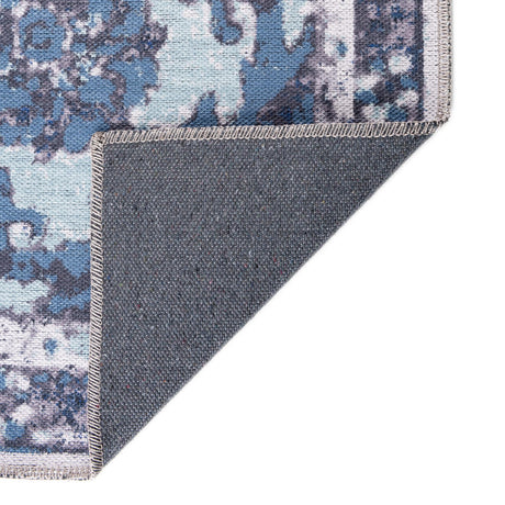 Washable Navy Blue 10' 6 x 14' 1 Renaissance Rectangle Area Rug Easy to Clean Stain Resistant & Durable Colorful Distressed Vintage Carpet for Sale at Rug Engine