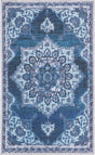 Navy Blue 3' 3 x 5' 3 Renaissance Washable Rectangle Rug