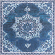 Navy Blue 8' x 8' Renaissance Washable Square Rug