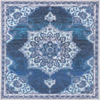 Navy Blue 7' 3 x 7' 3 Renaissance Washable Square Rug