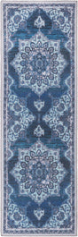 Navy Blue 2' x 6' Renaissance Washable Runner Rug