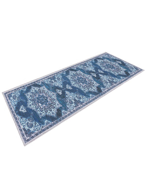 Navy Blue 2' x 8' Renaissance Washable Runner Rug