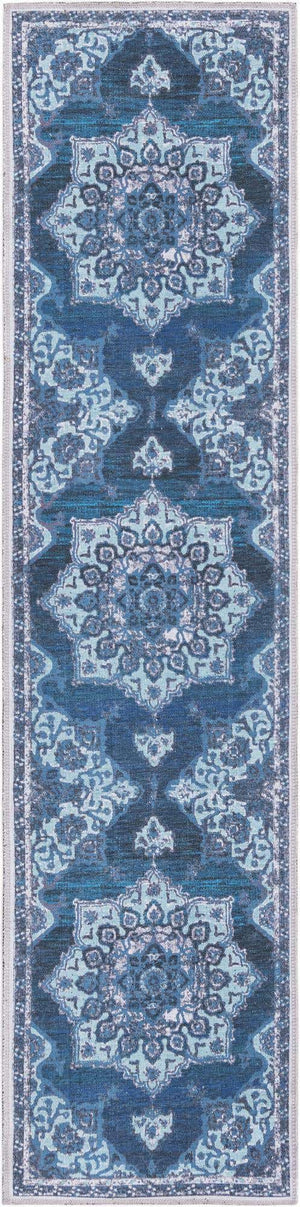 Navy Blue 2' x 8' Renaissance Washable Runner Rug