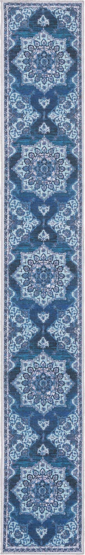 Navy Blue 2' x 13' Renaissance Washable Runner Rug