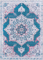 Teal Green 8' x 11' Renaissance Washable Rectangle Rug