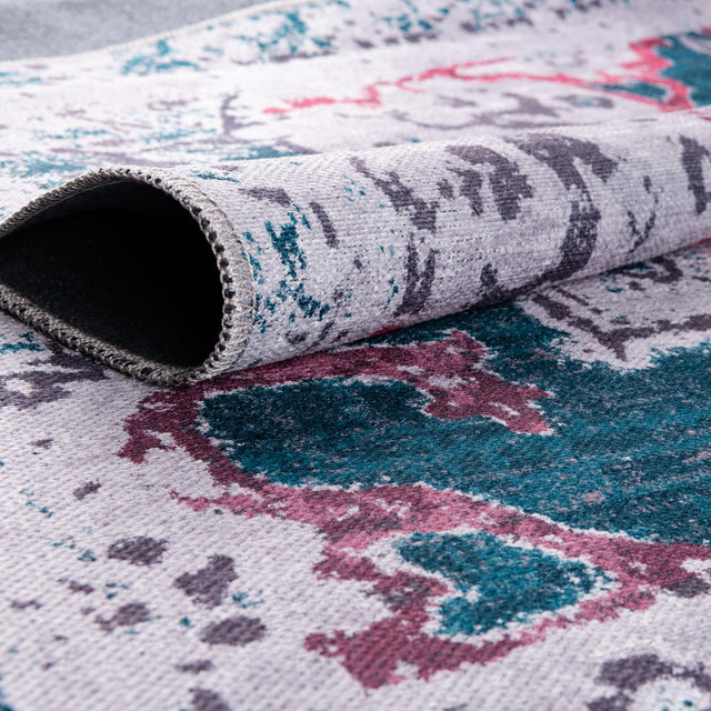 Teal Green 9' 2 x 12' Renaissance Washable Rectangle Rug