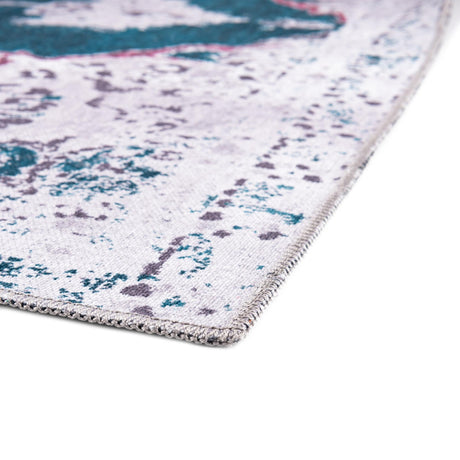 Washable Teal Green 10' 6 x 14' Renaissance Rectangle Area Rug Easy to Clean Stain Resistant & Durable Colorful Distressed Vintage Carpet for Sale at Rug Engine