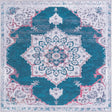 Teal Green 10' 6 x 10' 6 Renaissance Washable Square Rug