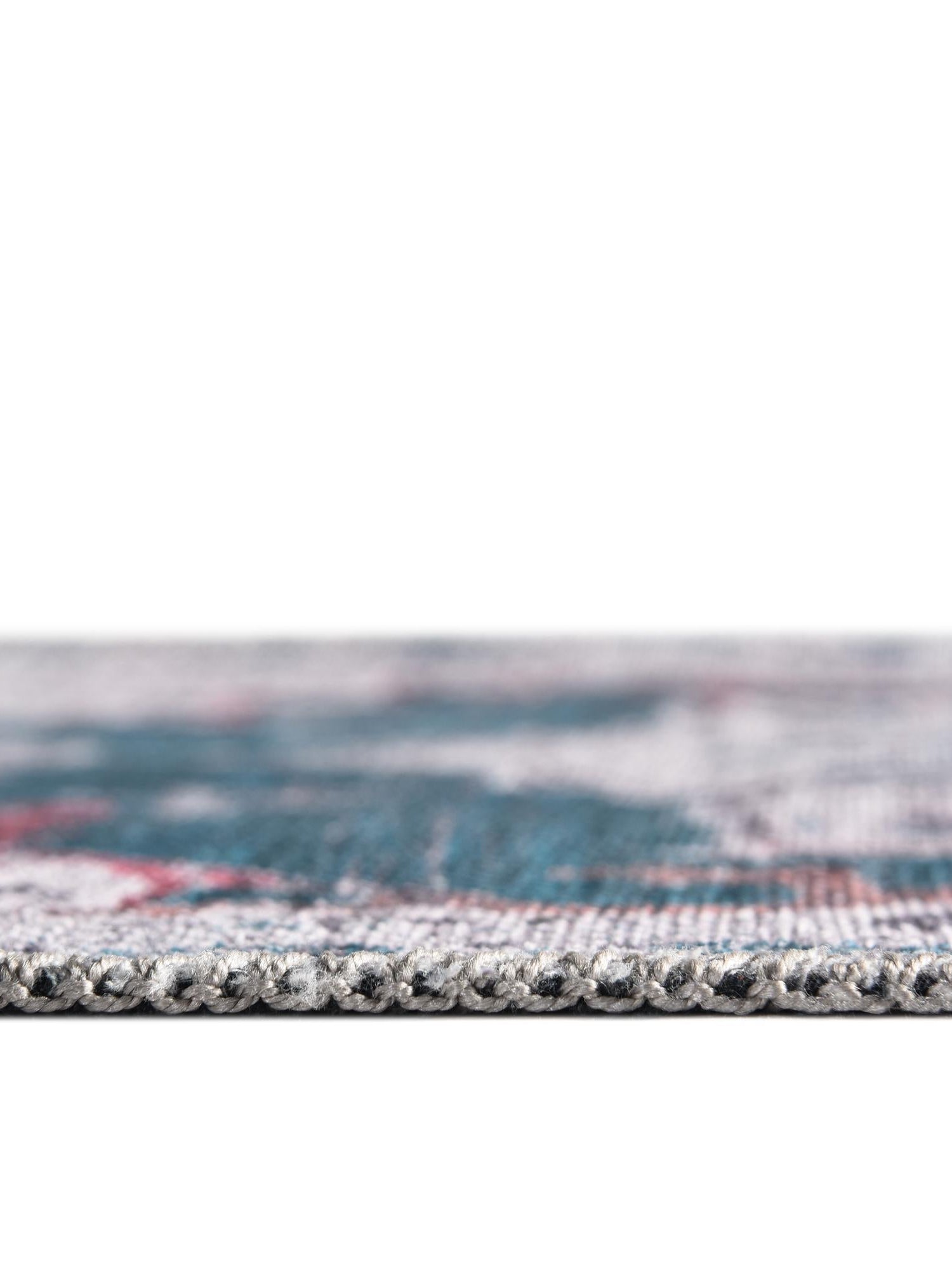 Washable Teal Green 2' x 13' Renaissance Runner Area Rug Easy to Clean Stain Resistant & Durable Colorful Distressed Vintage Carpet for Sale at Rug Engine