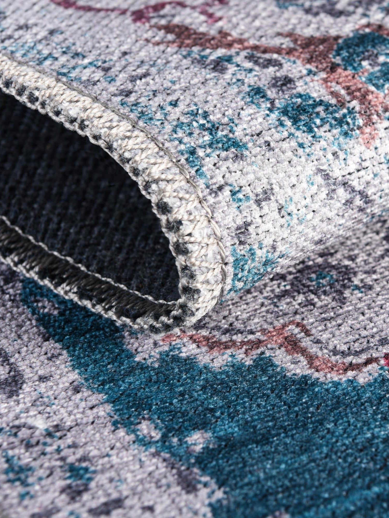 Washable Teal Green 2' x 13' Renaissance Runner Area Rug Easy to Clean Stain Resistant & Durable Colorful Distressed Vintage Carpet for Sale at Rug Engine