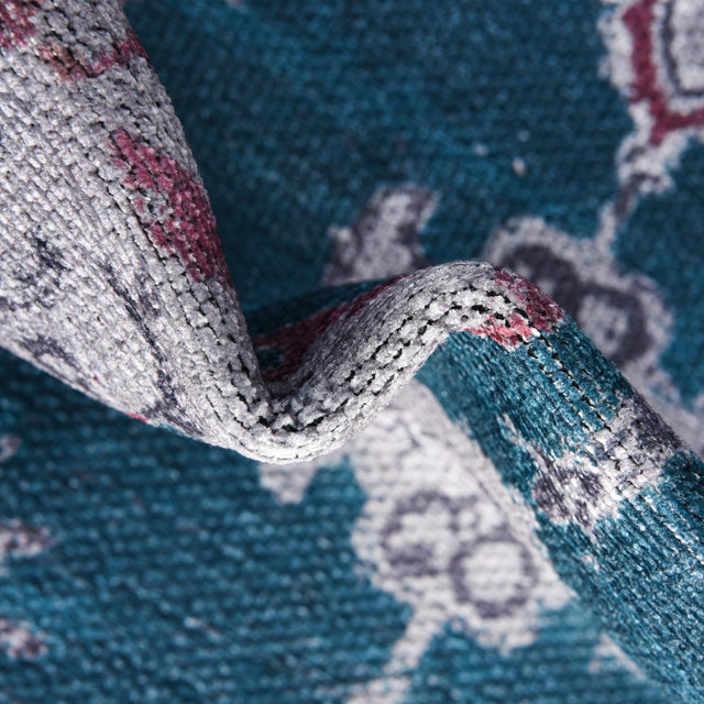 Teal Green 2' x 10' Renaissance Washable Runner Rug