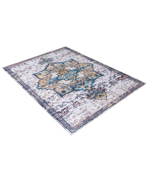 Sea Salt White 10' 6 x 14' Renaissance Washable Rectangle Rug