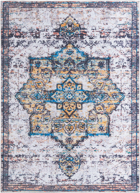 Sea Salt White 10' 6 x 14' Renaissance Washable Rectangle Rug
