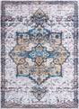 Sea Salt White 10' 6 x 14' Renaissance Washable Rectangle Rug