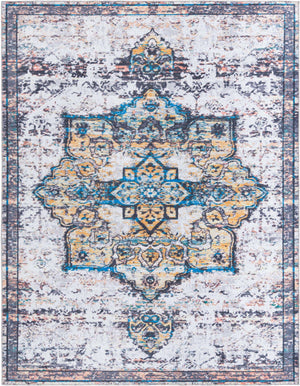 Sea Salt White 10' 6 x 13' Renaissance Washable Rectangle Rug