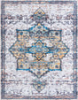 Sea Salt White 10' 6 x 13' Renaissance Washable Rectangle Rug