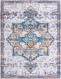 Sea Salt White 8' x 10' Renaissance Washable Rectangle Rug