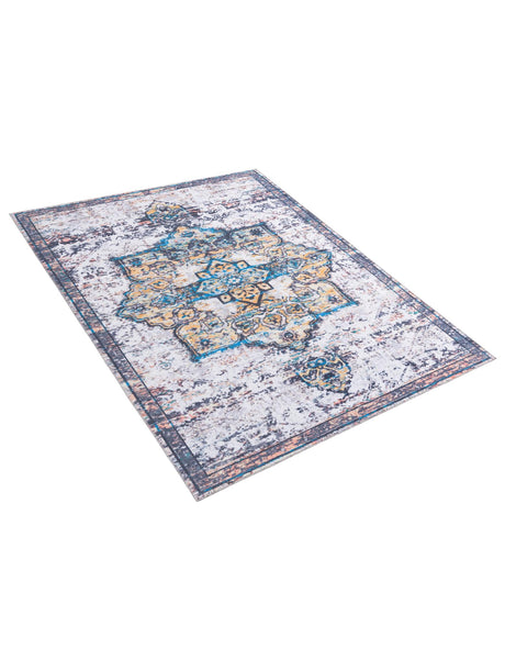 Washable Sea Salt White 7' 10 x 11' Renaissance Rectangle Area Rug Easy to Clean Stain Resistant & Durable Colorful Distressed Vintage Carpet for Sale at Rug Engine