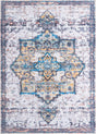 Sea Salt White 8' x 11' Renaissance Washable Rectangle Rug