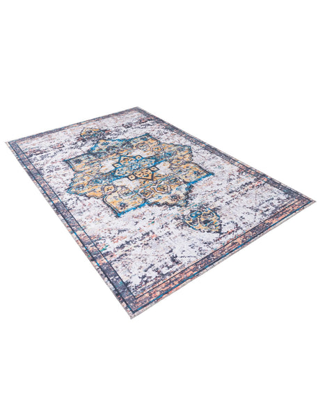 Washable Sea Salt White 7' 3 x 10' Renaissance Rectangle Area Rug Easy to Clean Stain Resistant & Durable Colorful Distressed Vintage Carpet for Sale at Rug Engine