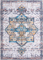 Sea Salt White 7' 3 x 10' Renaissance Washable Rectangle Rug