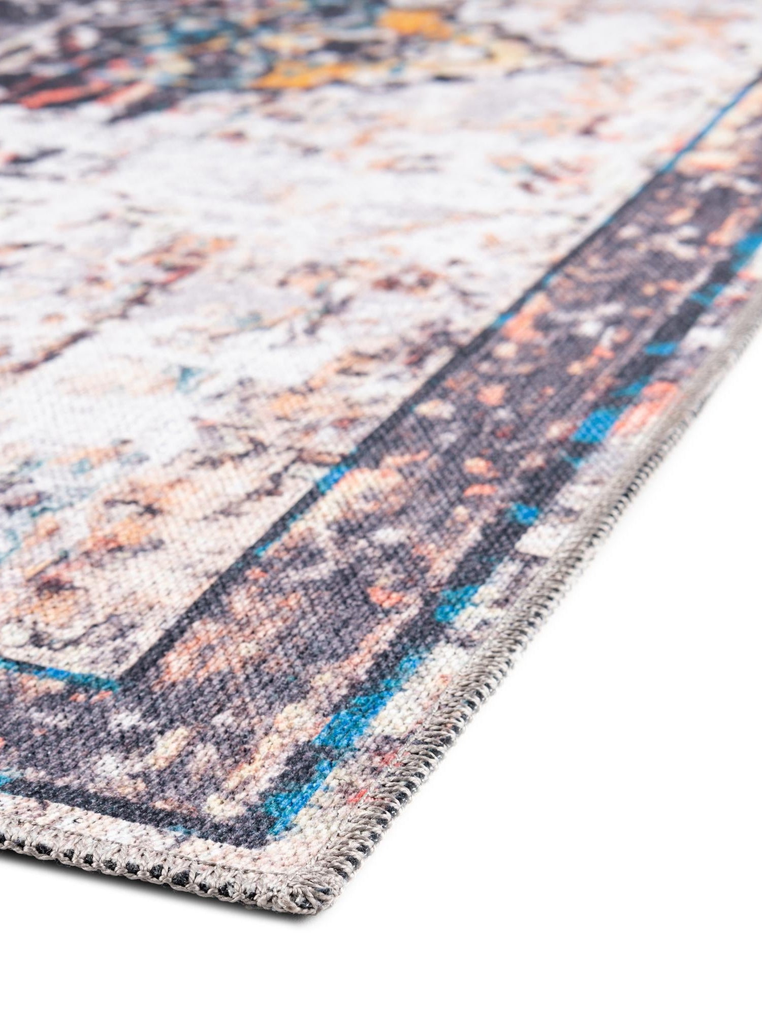 Washable Sea Salt White 5' 11 x 9' Renaissance Rectangle Area Rug Easy to Clean Stain Resistant & Durable Colorful Distressed Vintage Carpet for Sale at Rug Engine