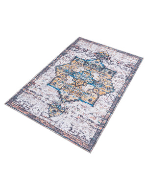 Sea Salt White 4' x 6' Renaissance Washable Rectangle Rug