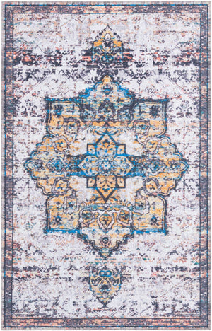 Sea Salt White 4' x 6' Renaissance Washable Rectangle Rug