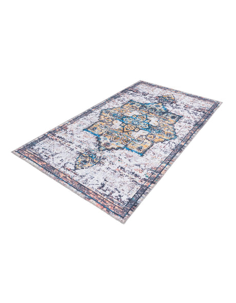 Washable Sea Salt White 3' 3 x 5' 3 Renaissance Rectangle Area Rug Easy to Clean Stain Resistant & Durable Colorful Distressed Vintage Carpet for Sale at Rug Engine