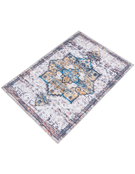 Washable Sea Salt White 2' x 3' 1 Renaissance Rectangle Area Rug Easy to Clean Stain Resistant & Durable Colorful Distressed Vintage Carpet for Sale at Rug Engine