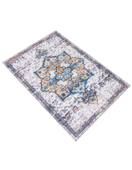 Washable Sea Salt White 2' x 3' 1 Renaissance Rectangle Area Rug Easy to Clean Stain Resistant & Durable Colorful Distressed Vintage Carpet for Sale at Rug Engine