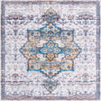 Sea Salt White 8' x 8' Renaissance Washable Square Rug
