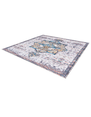 Sea Salt White 5' 3 x 5' 3 Renaissance Washable Square Rug
