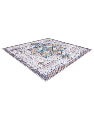 Sea Salt White 5' 3 x 5' 3 Renaissance Washable Square Rug