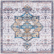 Sea Salt White 5' 3 x 5' 3 Renaissance Washable Square Rug