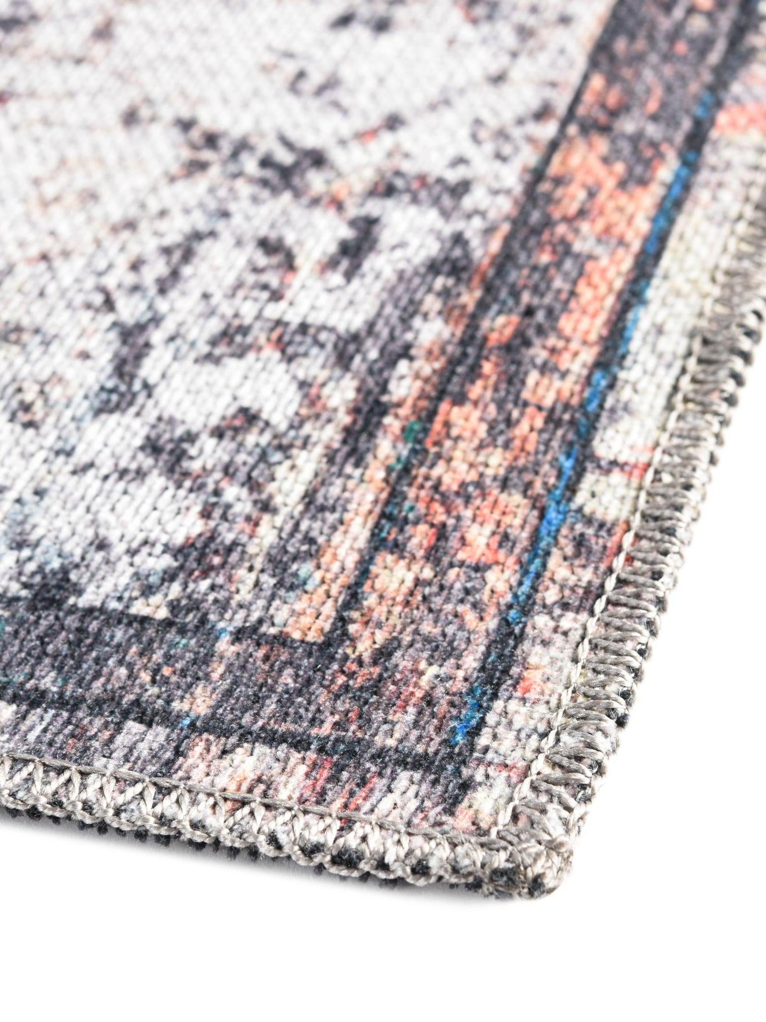 Washable Sea Salt White 2' x 13' 1 Renaissance Runner Area Rug Easy to Clean Stain Resistant & Durable Colorful Distressed Vintage Carpet for Sale at Rug Engine