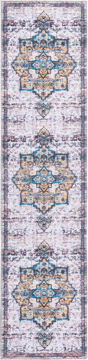 Sea Salt White 2' x 8' Renaissance Washable Runner Rug