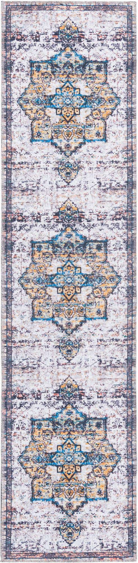 Sea Salt White 2' x 8' Renaissance Washable Runner Rug