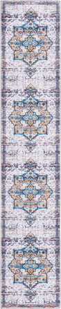 Washable Sea Salt White 2' x 10' Renaissance Runner Area Rug Easy to Clean Stain Resistant & Durable Colorful Distressed Vintage Carpet for Sale at Rug Engine