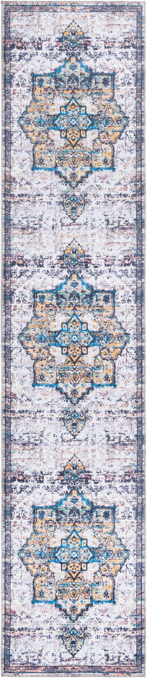 Sea Salt White 3' x 12' Renaissance Washable Runner Rug