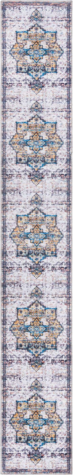 Sea Salt White 2' x 13' Renaissance Washable Runner Rug