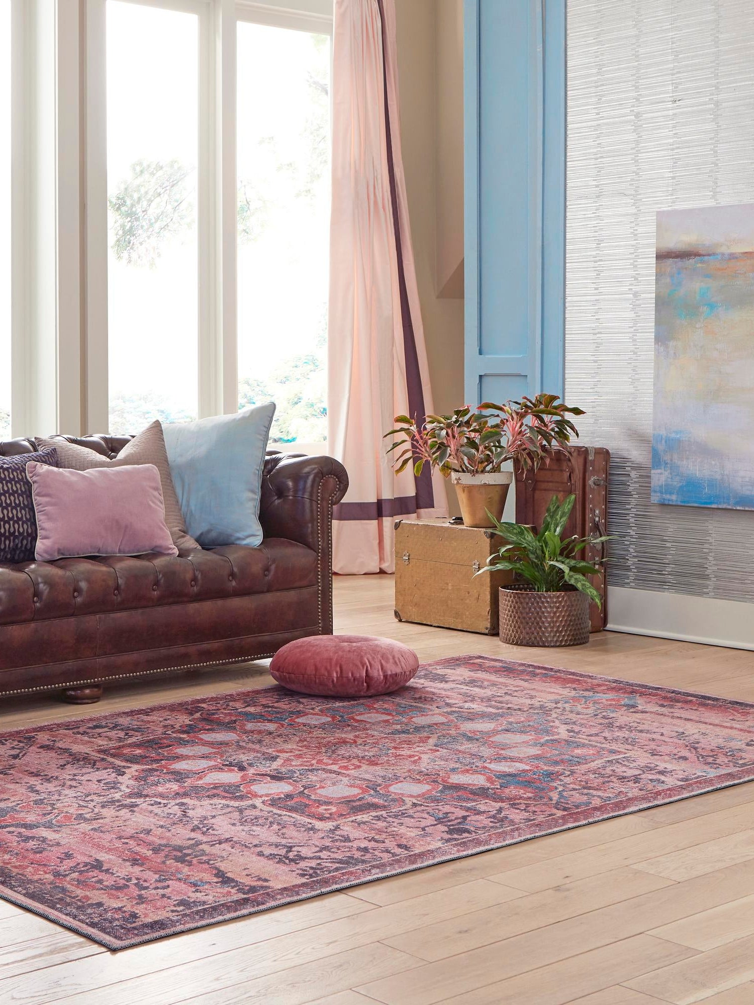 Washable Brick 10' 6 x 14' Renaissance Rectangle Area Rug Easy to Clean Stain Resistant & Durable Colorful Distressed Vintage Carpet for Sale at Rug Engine