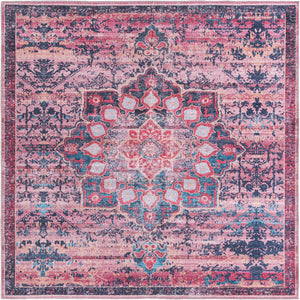 Brick 8' x 8' Renaissance Washable Square Rug