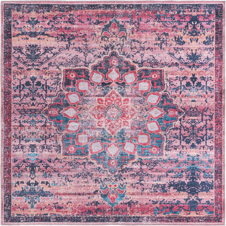 Brick 8' x 8' Renaissance Washable Square Rug